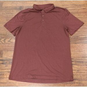 Lululemon Athletica Burgundy Maroon Short Sleeve Polo Shirt Size Unknown READ